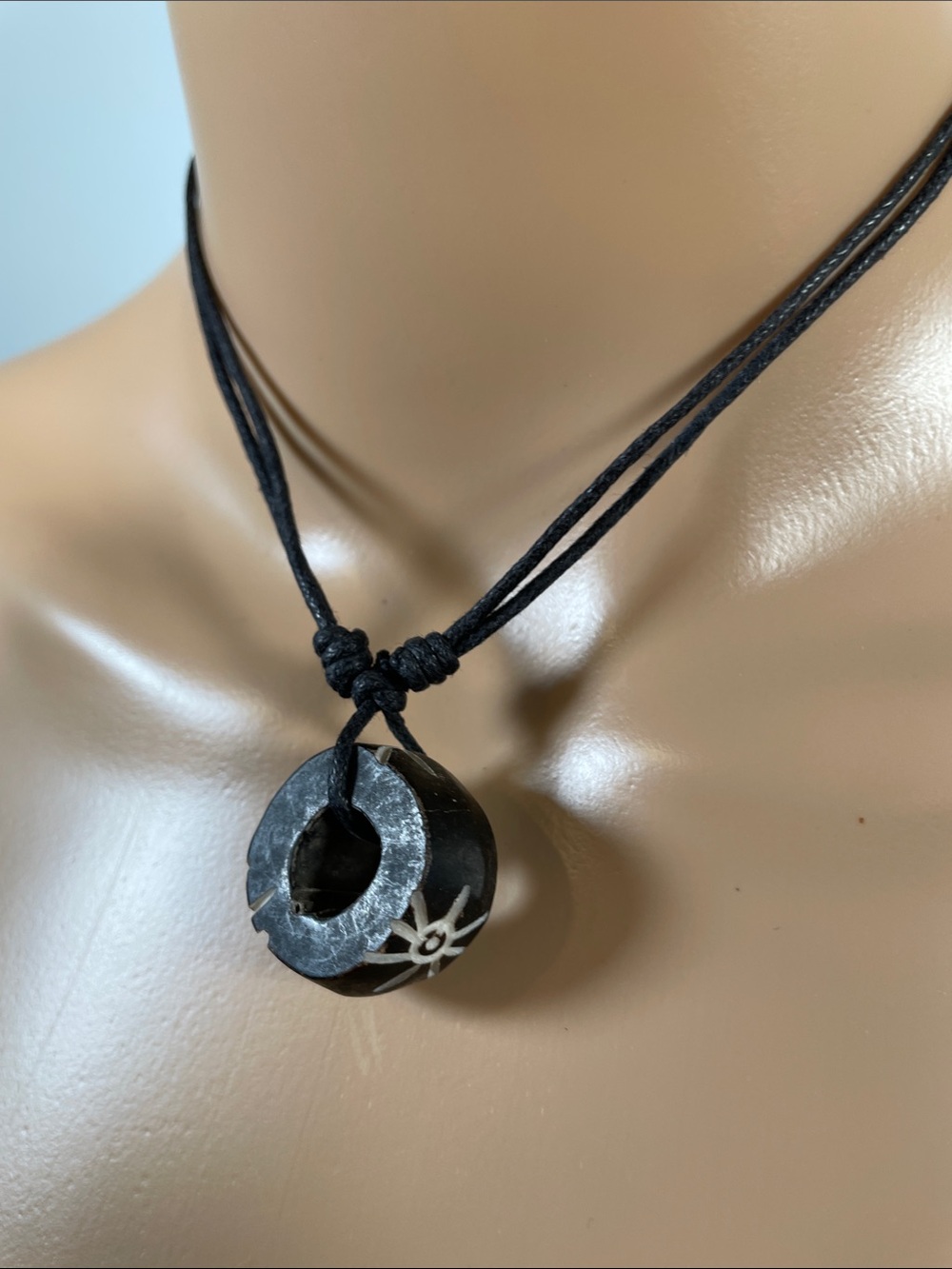 Handmade Jewelry Charcoal Gray Pendant Necklace